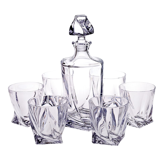 Quadro Whiskey Crystal Set Decanter